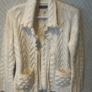 Liz Claiborne Cream Cable Knit Cardigan